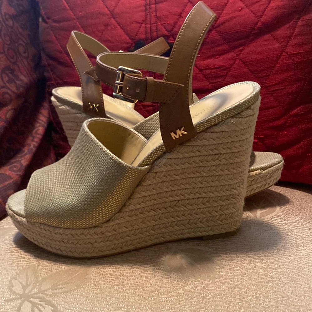 Metallic canvas wedges by Michael Kors!